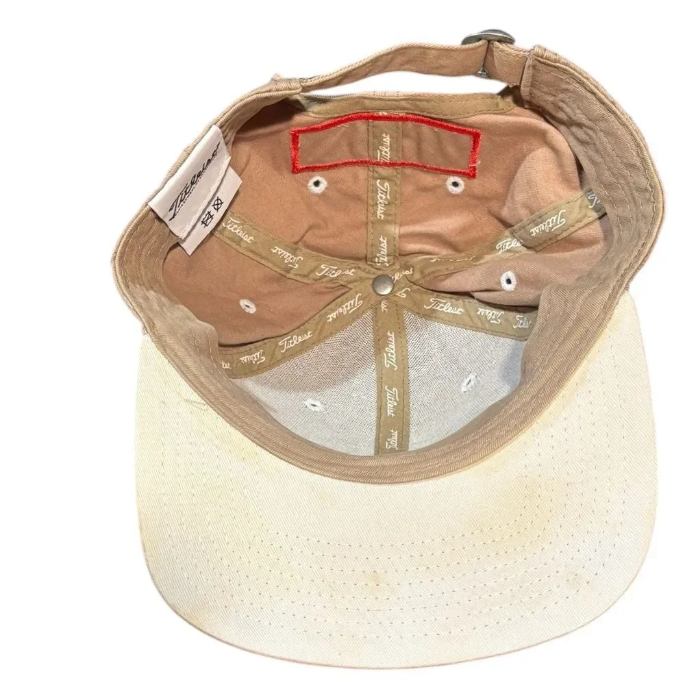 Titleist Pro V1 FJ Golf Hat Performance Adjustable Strapback Cap Tan